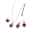 Water Drop Jewelry Set Necklace Earrings Bracelet Ring With Diamond Pendant