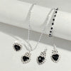 Water Drop Jewelry Set Necklace Earrings Bracelet Ring With Diamond Pendant