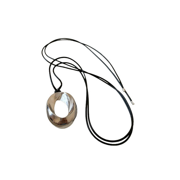 Water Drop Pendant Strap Necklace Woolen Chain Alloy Electroplated Drop Shape Light Luxury Jewelry For Women
