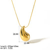 Water Drop Shape Fashion Simple Versatile Snake Bone Chain Necklace In Titanium Steel And Stainless Steel With Electroplating For Women
