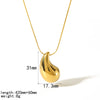 Water Drop Shape Fashion Simple Versatile Snake Bone Chain Necklace In Titanium Steel And Stainless Steel With Electroplating For Women