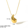 Water Drop Shape Fashion Simple Versatile Snake Bone Chain Necklace In Titanium Steel And Stainless Steel With Electroplating For Women