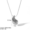Water Drop Shape Fashion Simple Versatile Snake Bone Chain Necklace In Titanium Steel And Stainless Steel With Electroplating For Women