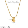 Water Drop Shape Fashion Simple Versatile Snake Bone Chain Necklace In Titanium Steel And Stainless Steel With Electroplating For Women