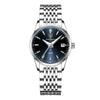 Waterproof Luminous Ultrathin Business Style Watch Alloy Case Stainless Steel Strap Round Dial Sapphire Crystal Glass Mirror
