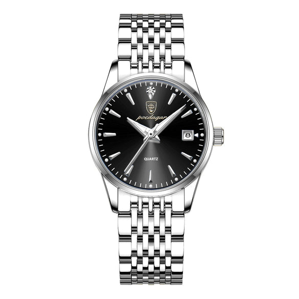 Waterproof Luminous Ultrathin Business Style Watch Alloy Case Stainless Steel Strap Round Dial Sapphire Crystal Glass Mirror