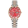 Waterproof Luminous Women's Alloy And Stainless Steel Casual Quartz Watch With Dual Calendar And Round Dial