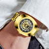 Waterproof Quartz Men's Watch Stainless Steel Alloy Mineral Reinforced Glass Mirror Oval Dial Business Style