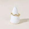 Wave Diamond Ring Stainless Steel Gold Plated Hand Jewelry
