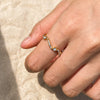 Wave Diamond Ring Stainless Steel Gold Plated Hand Jewelry
