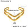 Wavy Line Plain Open Bracelet Stainless Steel Electroplated Fashion Geometric Style