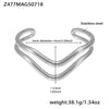 Wavy Line Plain Open Bracelet Stainless Steel Electroplated Fashion Geometric Style