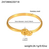 Wavy Line Plain Open Bracelet Stainless Steel Electroplated Fashion Geometric Style