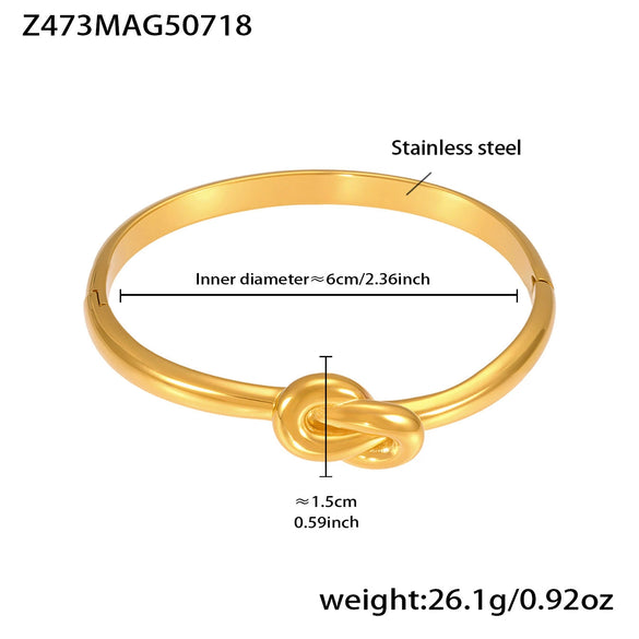 Wavy Line Plain Open Bracelet Stainless Steel Electroplated Fashion Geometric Style
