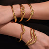 Wavy Line Plain Open Bracelet Stainless Steel Electroplated Fashion Geometric Style