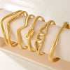 Wavy Line Plain Open Bracelet Stainless Steel Electroplated Fashion Geometric Style