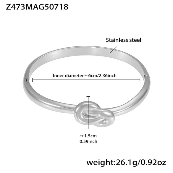 Wavy Line Plain Open Bracelet Stainless Steel Electroplated Fashion Geometric Style