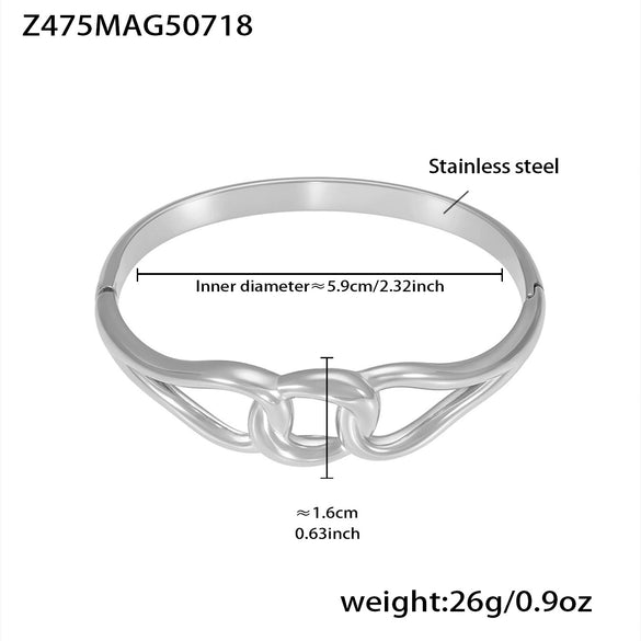 Wavy Line Plain Open Bracelet Stainless Steel Electroplated Fashion Geometric Style