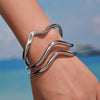 Wavy Line Plain Open Bracelet Stainless Steel Electroplated Fashion Geometric Style