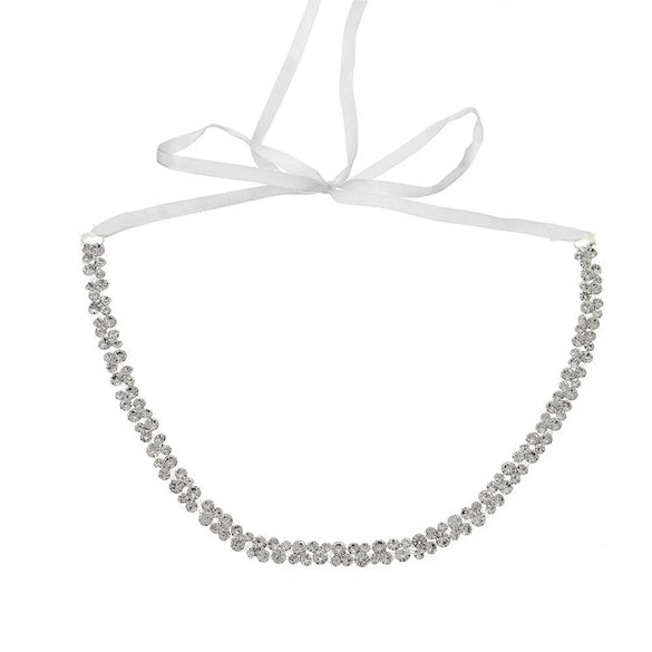 Wedding Accessories Rhinestone Waist Belt Luxury Simple Style With Diamond Pattern Electroplating