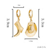 Western Denim Style Copper Geometric Earrings Goldplated