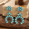 Western Style Exaggerated Turquoise Metal Drop Shape Electroplating Women's Earrings