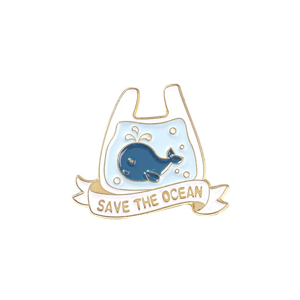 Whale Alloy Baking Paint Brooch Badge Animal Pattern Unisex Cute And Personalized