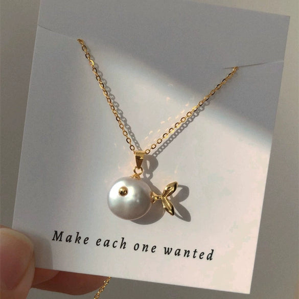 Whale Fish Pendant Clavicle Chain Earrings Set Copper Animal Zodiac Style Electroplating For Women
