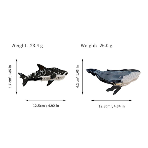 Whale Shark Acetate Handmade Grip Clip For Women Ocean Wind Cartoon Fun Hairpin