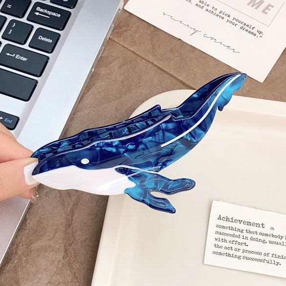 Whale Shark Acetate Handmade Grip Clip For Women Ocean Wind Cartoon Fun Hairpin