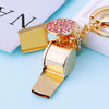 Whistle Diamond Car Keychain Metal Cute Bag Pendant Key Chain Ring Creative Gift For Men And Women