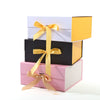 White Cardboard Folding Gift Box With Flip Top Magnetic Closure And Ribbon For Valentine’s Day And Birthday Gift Packaging