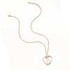 White Crystal Moon And Heart Pendant Necklace With Natural Stone Alloy Charm And Stainless Steel O Chain For Women