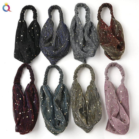 White Handmade Braided Cloth Turban Headband For Women Wide Retro Hair Wrap Headband Wholesale