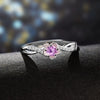 Wholesale  Silver Jewelry Sterling Silver Ring Female Peach Blossom Zircon Open Silver Ring