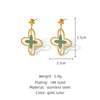 Wholesale 1 Pair Fashion Four Leaf Clover Titanium Steel 18k Gold Plated Drop Earrings