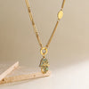 Wholesale 1 Piece Artistic Hand Of Fatima Heart Shape Titanium Steel 18k Gold Plated Pendant Necklace