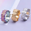 Wholesale 1 Piece Ins Style Stripe Titanium Steel Open Ring