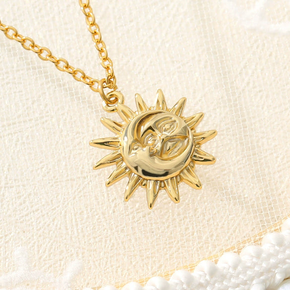 Wholesale Abstract Pendant Necklace Stainless Steel Gold Plated Geometric Jewelry Accessories