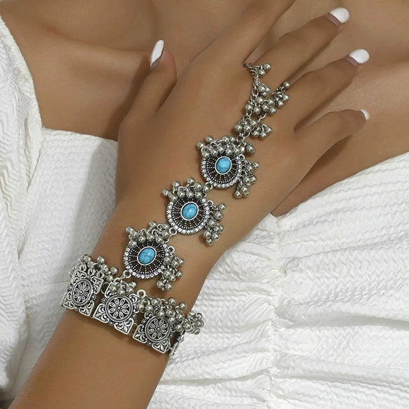 Wholesale Accessories Alloy Electroplated Personality Women's Retro Shining Drop Ear Temperament Bracelet Ring