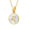 Wholesale Accessories Constellation Necklace With White Sea Shell Pendant Titanium Steel Clavicle Chain Geometric Design 18K Real Gold Plated
