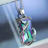 Wholesale Accessories Copper Antizirconium Geometric Leaf Necklace Set With Precious Stones Mixed Gem Inlay For Female
