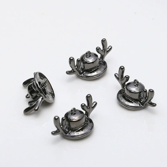 Wholesale Accessories Copper Gold Plated Antler Floating Flower Hat Glasses Demon Elf Baroque Pearl Handmade