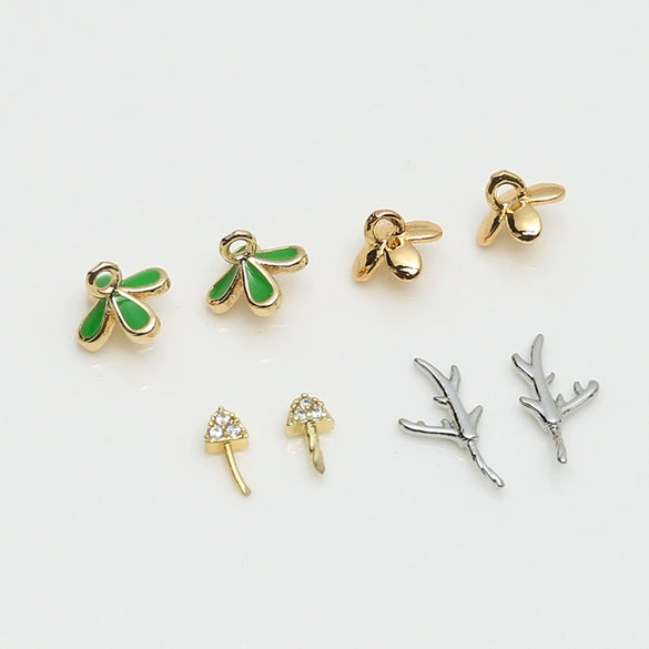 Wholesale Accessories Copper Gold Plated Antler Floating Flower Hat Glasses Demon Elf Baroque Pearl Handmade