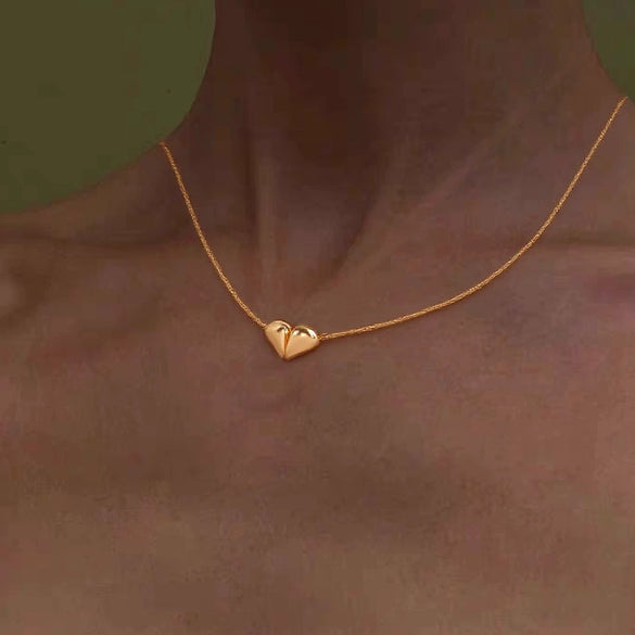 Wholesale Accessories Copper Love Peach Heart Pendant Women's Clavicle Chain Necklace With Electroplating