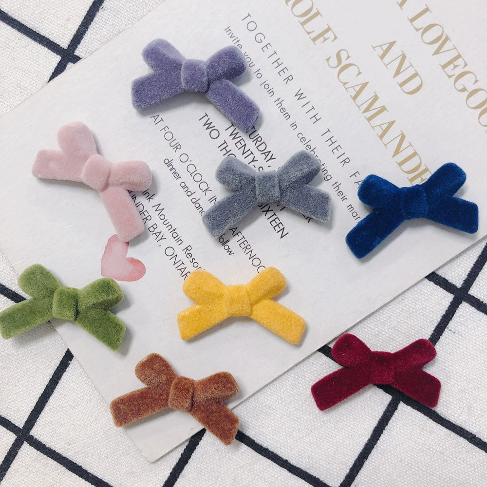 Flocking Bows Wholesale Accessories Flocking Velvet Bow Pendant Retro Sweet Style ...
