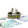 Wholesale Accessories Gold Thread Embroidered Love Letter Wrist Strap Handwoven Tassel Bracelet