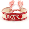Wholesale Accessories Gold Thread Embroidered Love Letter Wrist Strap Handwoven Tassel Bracelet