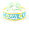 Wholesale Accessories Gold Thread Embroidered Love Letter Wrist Strap Handwoven Tassel Bracelet