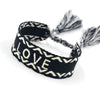 Wholesale Accessories Gold Thread Embroidered Love Letter Wrist Strap Handwoven Tassel Bracelet